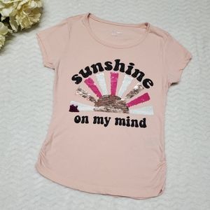 Wallflower Girl T-Shirt 10-12 M Sunshine On My Mind Pink Color Changing Sequins